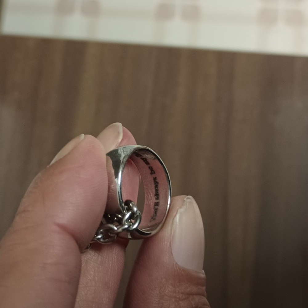 Silver The Necklace With Silver Tone Ring - Picture 3 of 3
